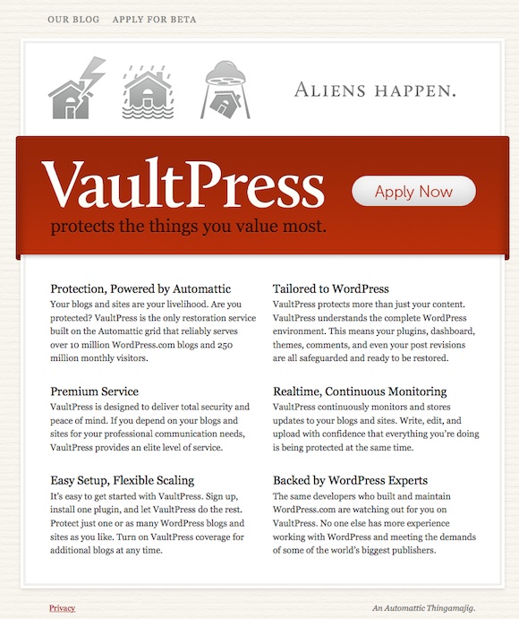 VaultPress : la dernière invention d'Automattic pour sécuriser son blog
