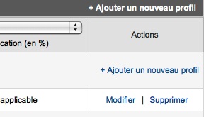 Capture d'écran - Ajout d'un profil Google Analytics