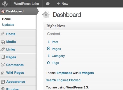 Capture d'écran - Nouvelle interface WordPress