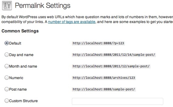 Capture d'écran - Postname sous WordPress 3.3