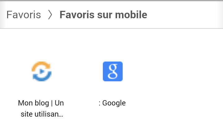 Favoris sur Android/Chrome