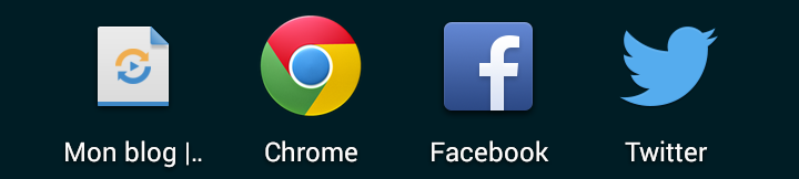 Icône sur l'écran d'accueil sur Android/Chrome