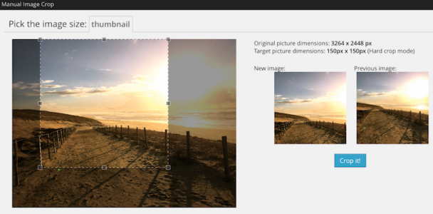 Manual Image Crop WordPress