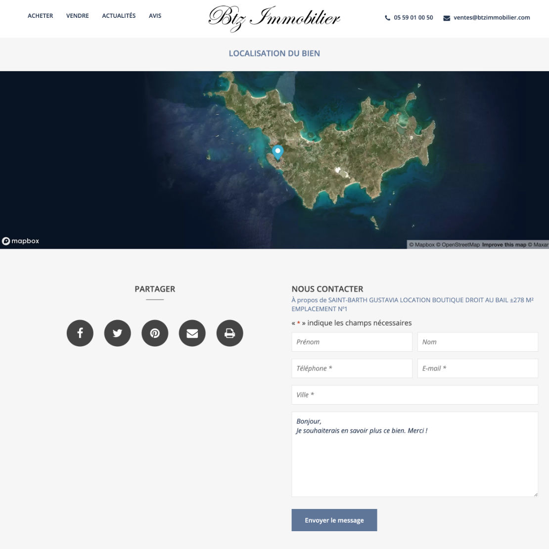 Carte de localisation Saint-Barth