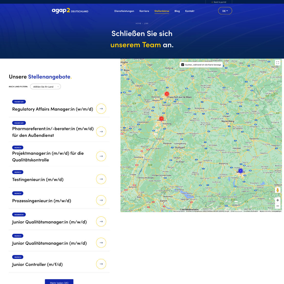 Annuaire d'offre d'emplois avec carte Google Maps