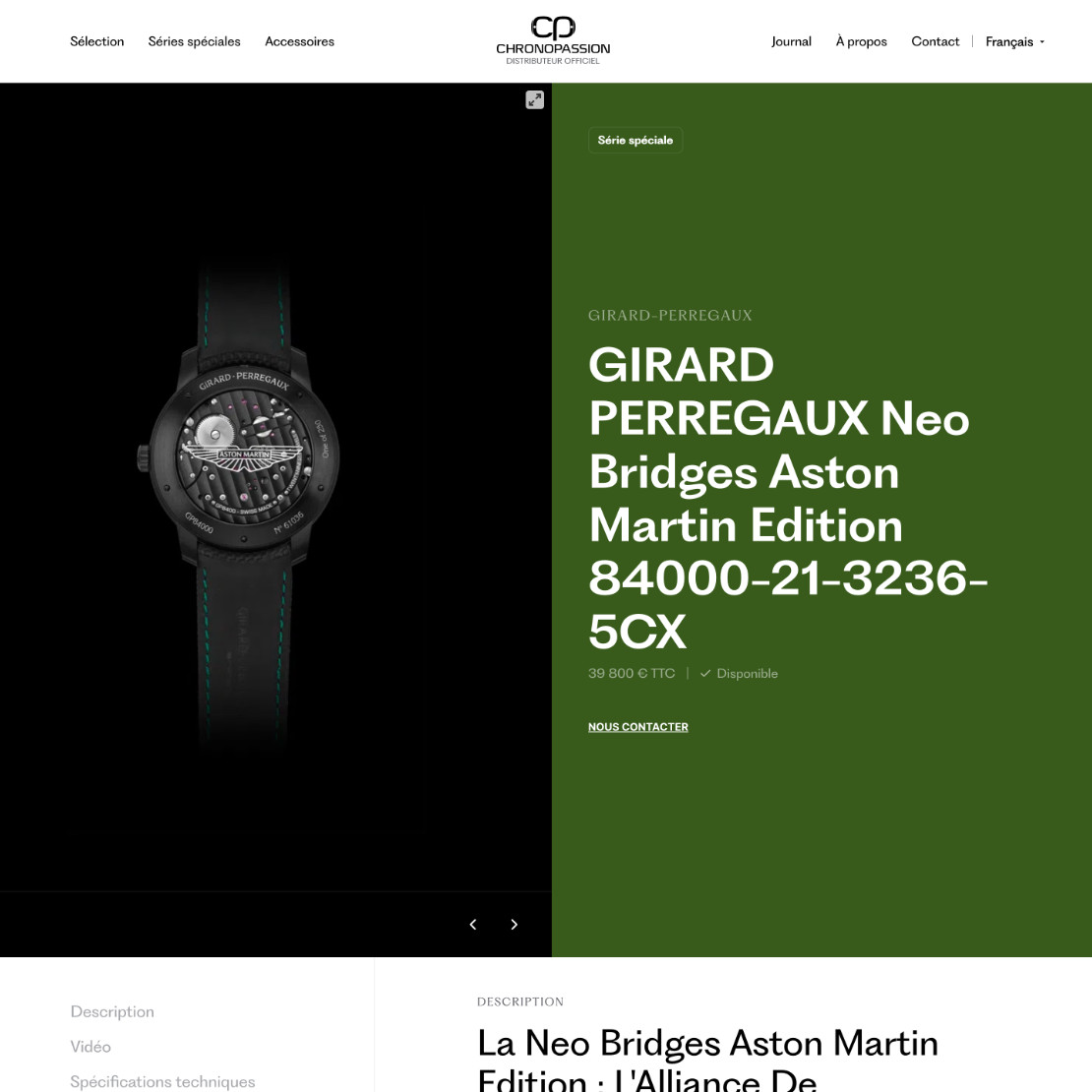 Page d'une montre