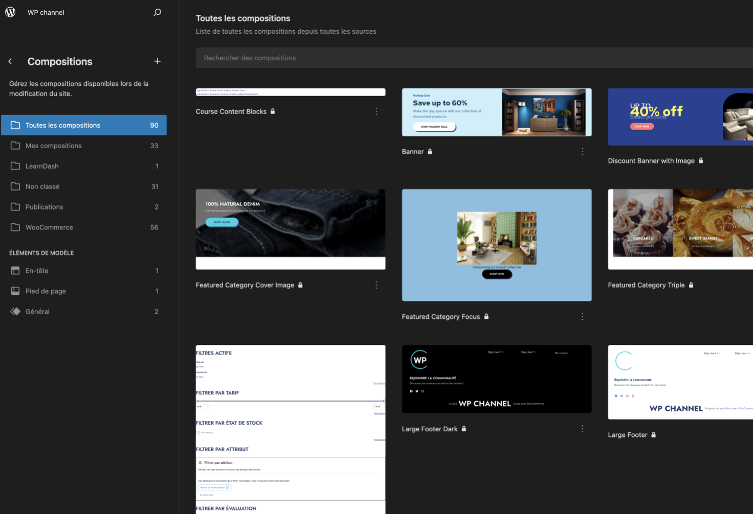 Interface de gestion des compositions en FSE