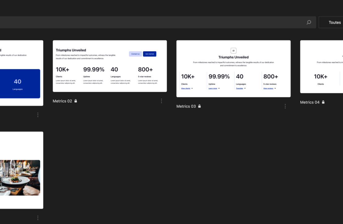 Tableau de bord avec indicateurs de performance.