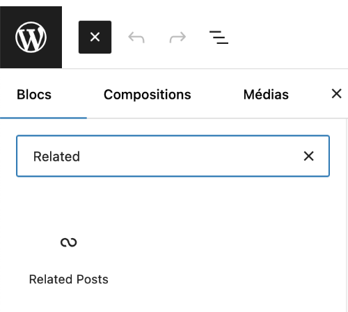 Insertion du bloc Gutty Related Posts